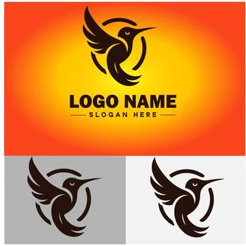 Hummingbird logo vector art icon graphics for company brand business icon h.. Stock Illustration