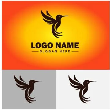 Hummingbird logo vector art icon graphics for company brand business icon h.. Stock Illustration