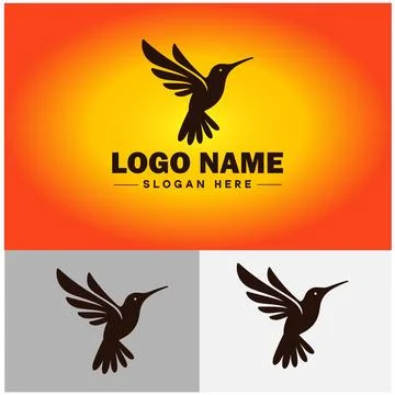 Hummingbird logo vector art icon graphics for company brand business icon h.. Stock Illustration