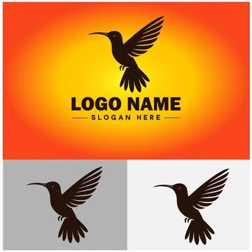 Hummingbird logo vector art icon graphics for company brand business icon h.. Stock Illustration