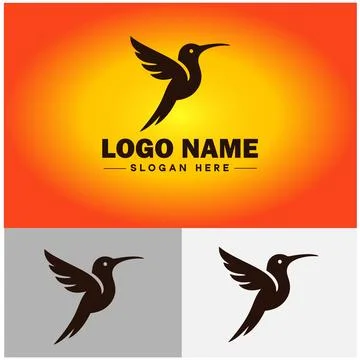 Hummingbird logo vector art icon graphics for company brand business icon h.. Stock Illustration