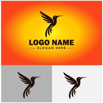 Hummingbird logo vector art icon graphics for company brand business icon h.. Stock Illustration