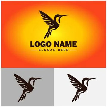Hummingbird logo vector art icon graphics for company brand business icon h.. Stock Illustration
