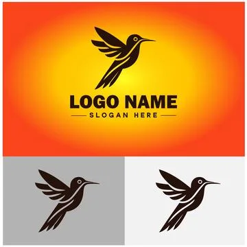 Hummingbird logo vector art icon graphics for company brand business icon h.. Stock Illustration