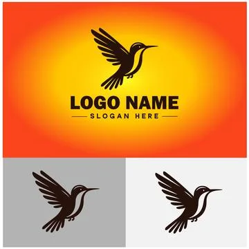 Hummingbird logo vector art icon graphics for company brand business icon h.. Stock Illustration