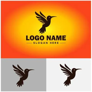 Hummingbird logo vector art icon graphics for company brand business icon h.. Stock Illustration