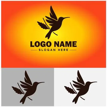 Hummingbird logo vector art icon graphics for company brand business icon h.. Stock Illustration
