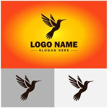 Hummingbird logo vector art icon graphics for company brand business icon h.. Stock Illustration