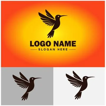 Hummingbird logo vector art icon graphics for company brand business icon h.. Stock Illustration
