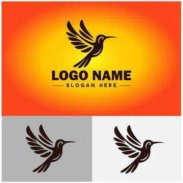 Hummingbird logo vector art icon graphics for company brand business icon h.. Stock Illustration