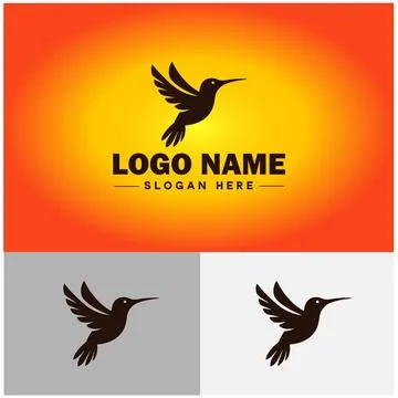 Hummingbird logo vector art icon graphics for company brand business icon h.. Stock Illustration