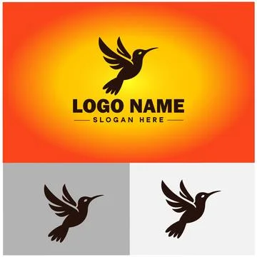 Hummingbird logo vector art icon graphics for company brand business icon h.. Stock Illustration