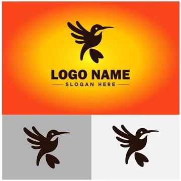 Hummingbird logo vector art icon graphics for company brand business icon h.. Stock Illustration