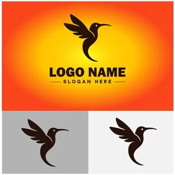 Hummingbird logo vector art icon graphics for company brand business icon h.. Stock Illustration