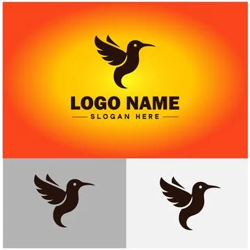 Hummingbird logo vector art icon graphics for company brand business icon h.. Stock Illustration