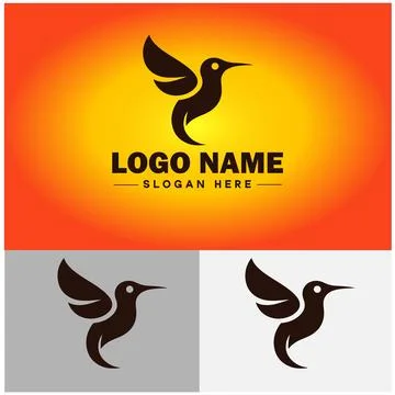 Hummingbird logo vector art icon graphics for company brand business icon h.. Stock Illustration