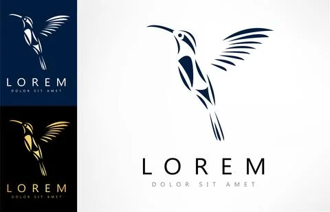 Hummingbird Logo Vector. Bird design. Stock Illustration