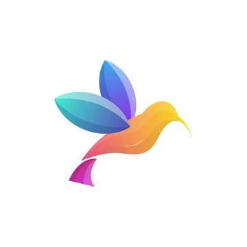 Hummingbird Logo Vector Design Template Stock Illustration