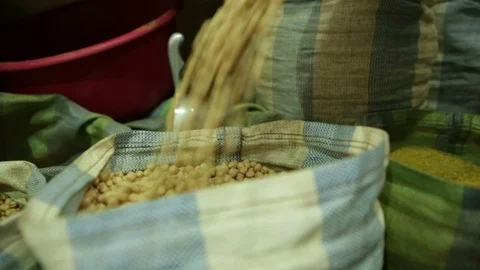 Hummus Beans Piling Up Stock Footage 102177820