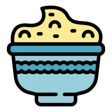 Hummus bowl icon vector flat Stock Illustration