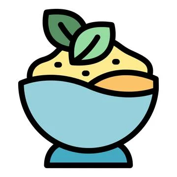 Hummus bowl icon vector flat Stock Illustration