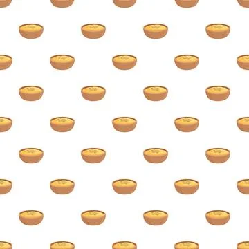 Hummus bowl seamless pattern repeating background design Stock Illustration