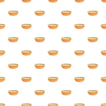 Hummus bowls repeating pattern background design Stock Illustration