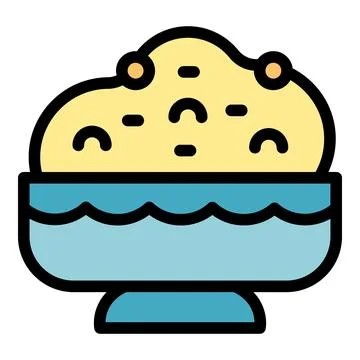 Hummus bread icon vector flat Stock Illustration