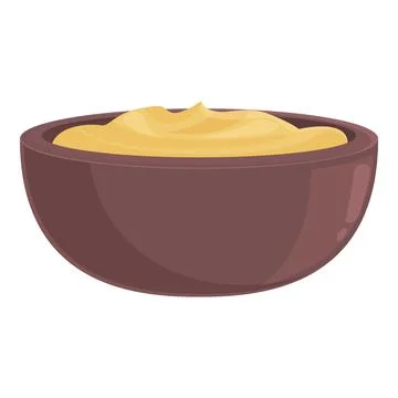 Hummus chickpea icon cartoon vector. Pita bread Stock Illustration