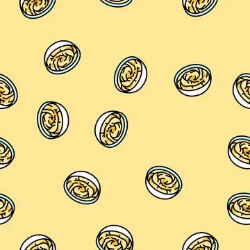 Hummus condiment vector seamless pattern Stock Illustration