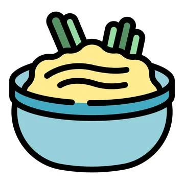 Hummus cuisine icon vector flat Stock Illustration