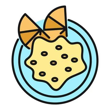 Hummus dip with chickpeas and lemon slices Stock Illustration