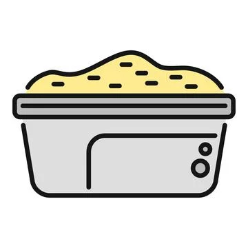 Hummus dip in container line icon Stock Illustration