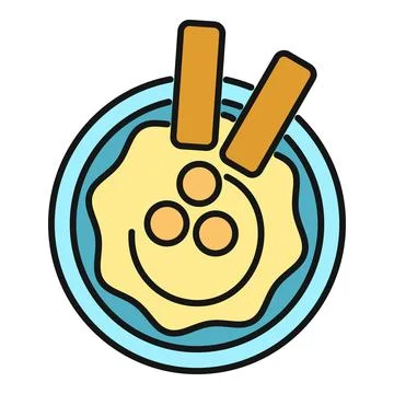 Hummus dip with pita bread and chickpeas icon Иллюстрация