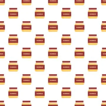 Hummus jars pattern creating a seamless background 스톡 일러스트