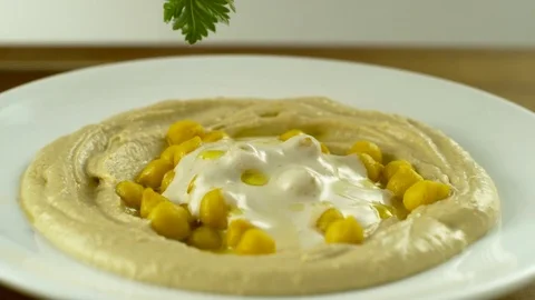 Hummus with Parsley SlowMotion1 스톡 동영상 84059417
