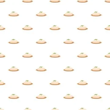 Hummus plate food seamless pattern repeating design Illustrazione stock