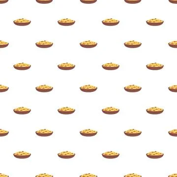 Hummus small bowls repeating seamless pattern design Stock Illustration