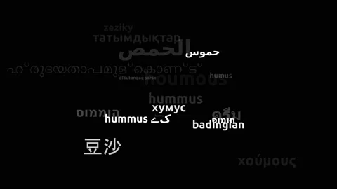 Hummus Translated in 19 Worldwide Languages Endless Looping 3d Zooming Wordcl Stock Footage 145214726