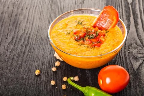 Hummus with vegetables Stock Photos
