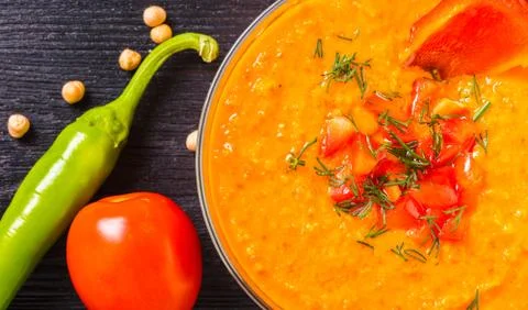 Hummus with vegetables Stock Photos