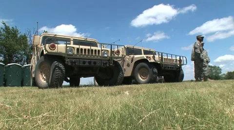 Hummvee driving 8PR Stock Footage 11320222