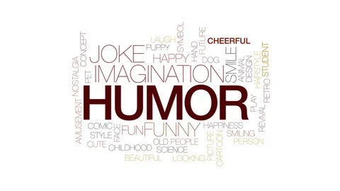 Humor animated word cloud, text design animation. Kinetic typography. Stock Footage 78055939