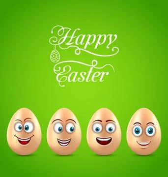 Humor Easter Card with Funny Eggs Stock Illustration