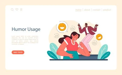 Humor usage concept. A lively vector scene where laughter is shared and joy is Stock Illustration