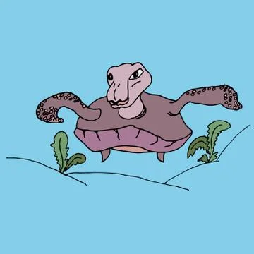 Humorous drawing on turtle Stock Illustration