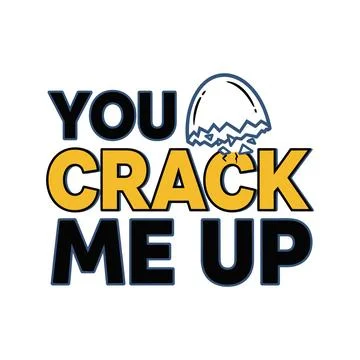 A humorous egg cracking up with a funny quote tshirt design Stock Illustration