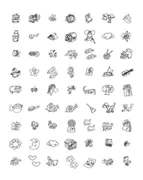 Humorous icons with celebration objects and parties Stock Illustration