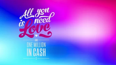 Humorous inspirational script with words all yourself lack is love and only Stock Footage 129715616