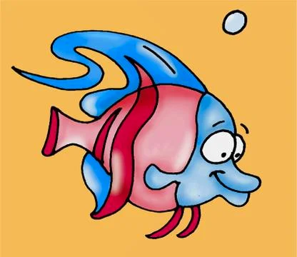 Humorous mascots buttons for the web,A fish swimming Stock Illustration
